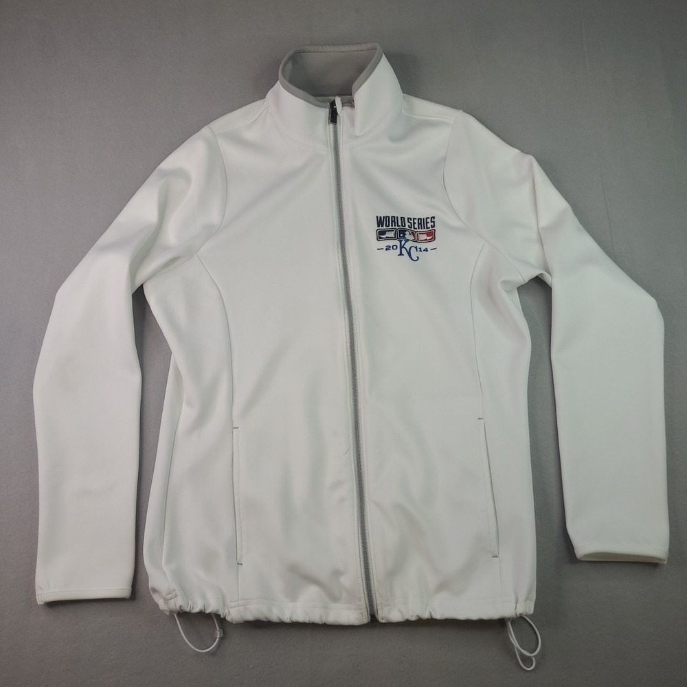 Women's Antigua KC‎ Royals 2014 World Series White Full Zip Jacket